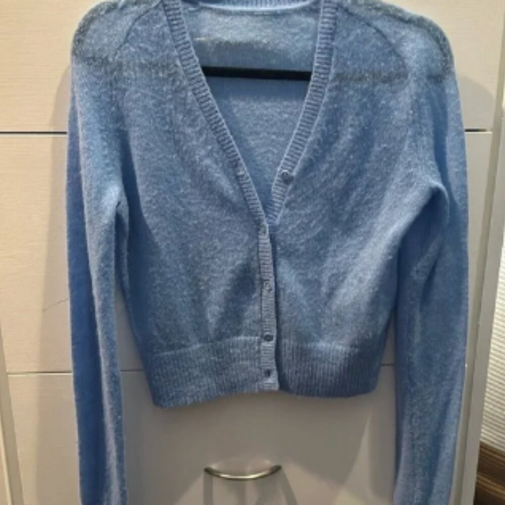 Redone blue thin wool cardigan sweater size XS